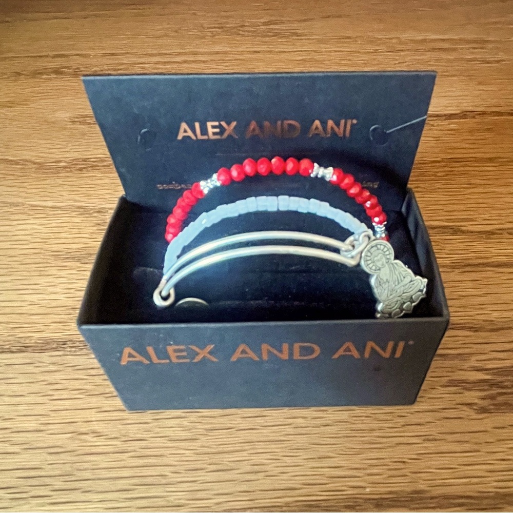 Brand New Set of 3 Alex & Ani Buddha Bangle Bracelets